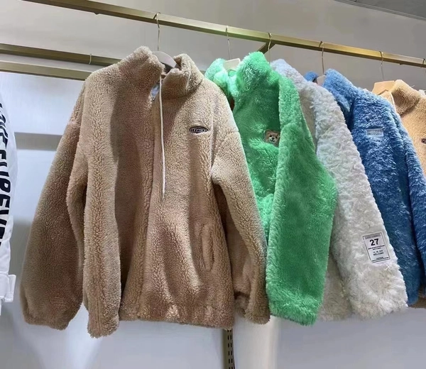 女装加绒加厚颗粒绒外套棉袄大码上衣冬装新款保暖开衫外套