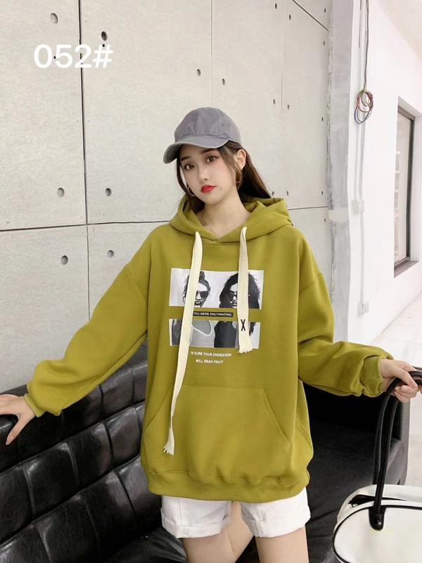 复合牛奶丝卫衣厚面料秋冬季连帽宽松大版慵懒风ins中长款上衣 女春秋薄款圆领春装女新款大码女款上衣