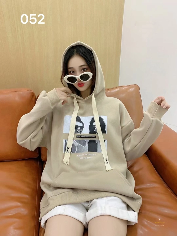 复合牛奶丝卫衣厚面料秋冬季连帽宽松大版慵懒风ins中长款上衣 女春秋薄款圆领春装女新款大码女款上衣