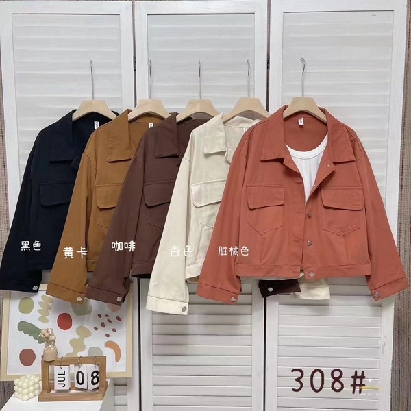 斜纹洗水棉面料外套秋冬复古港味工装休闲百搭上衣