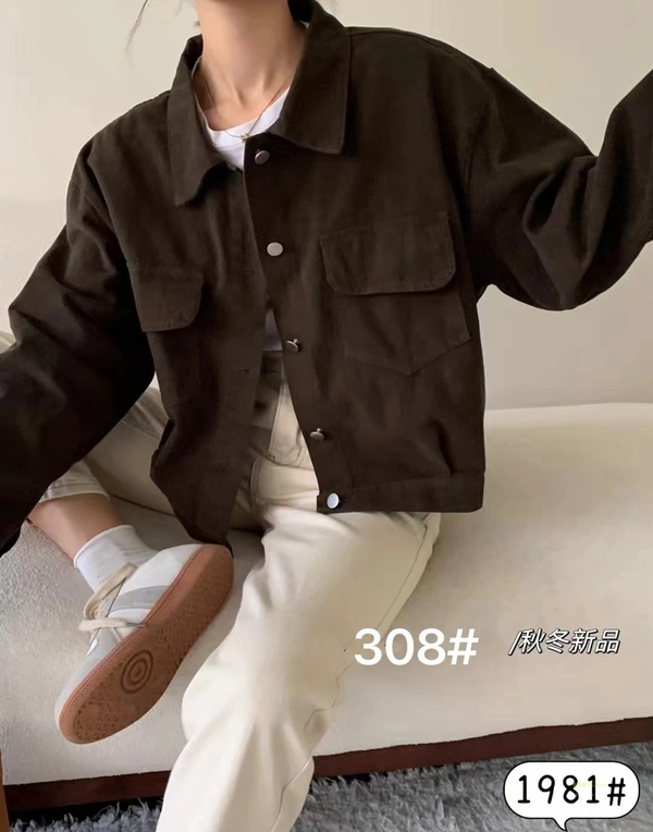 斜纹洗水棉面料外套秋冬复古港味工装休闲百搭上衣