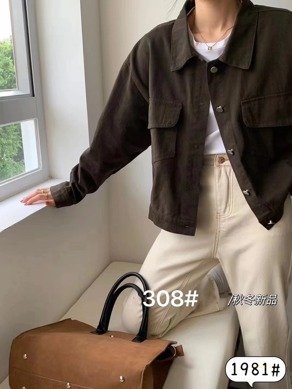 斜纹洗水棉面料外套秋冬复古港味工装休闲百搭上衣