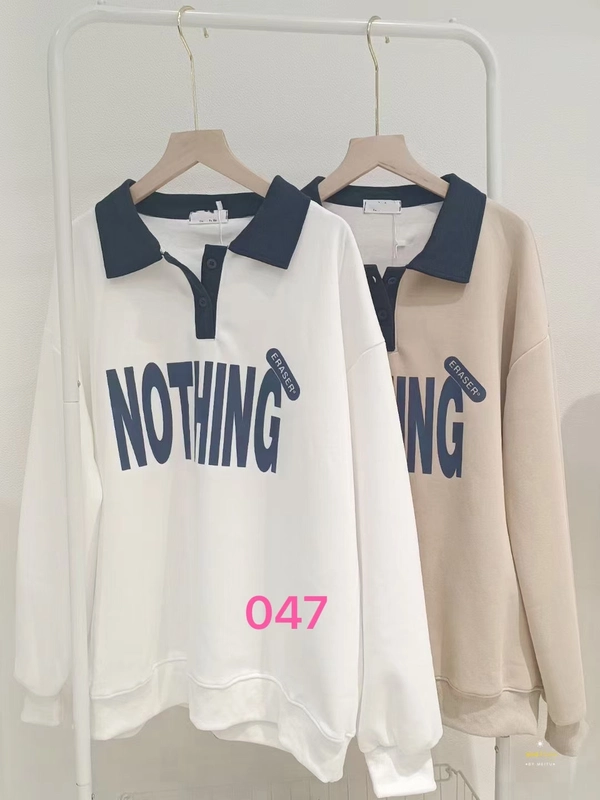 加绒加厚华棉复合牛奶丝面料卫衣厚面料秋冬季POLO领时尚撞色字母印花大版中长款百搭卫衣外套