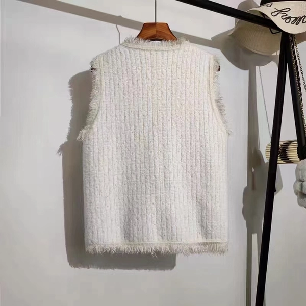 流苏仿水貂绒洋气马甲秋冬季新款别致显瘦百搭马夹背心