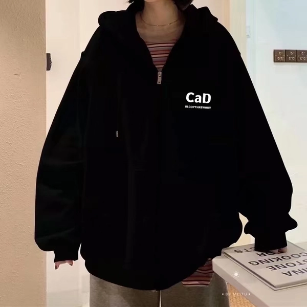 厚料宽松韩版开衫卫衣网红款百搭短款休闲拉链款长袖连帽卫衣外套