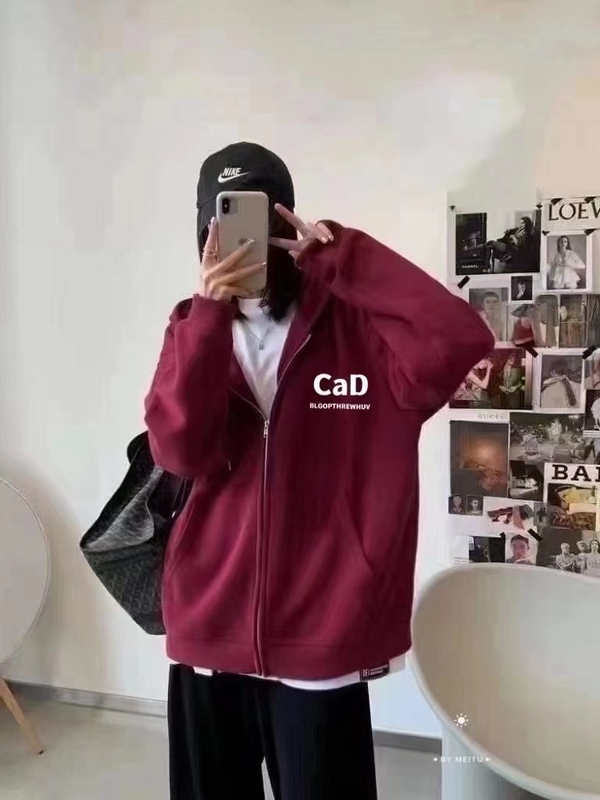 厚料宽松韩版开衫卫衣网红款百搭短款休闲拉链款长袖连帽卫衣外套