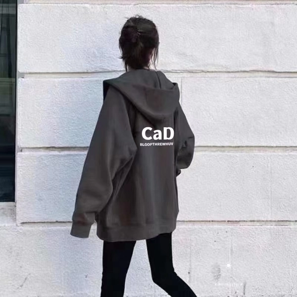 厚料宽松韩版开衫卫衣网红款百搭短款休闲拉链款长袖连帽卫衣外套