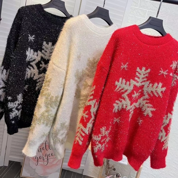 仿水貂绒拼金线毛衣外套大版显瘦外搭短款修身毛衣