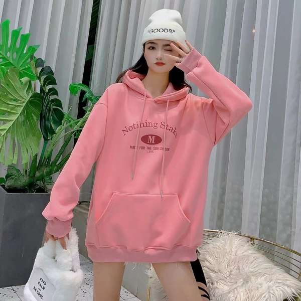 纯色连帽开衫卫衣女春秋季新款宽松百搭上衣设计感小众休闲外套