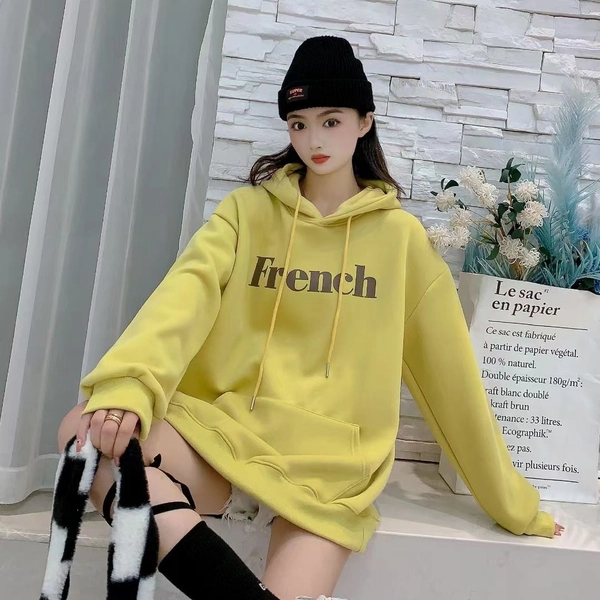 纯色连帽开衫卫衣女春秋季新款宽松百搭上衣设计感小众休闲外套