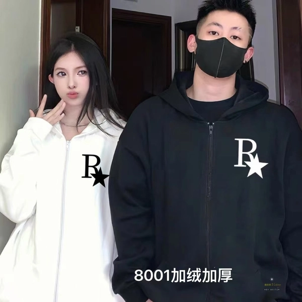 婴儿绒加厚加绒卫衣纯棉面料宽松加大版韩版开衫百搭外套