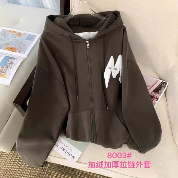 婴儿绒加厚加绒卫衣纯棉面料宽松加大版韩版开衫百搭外套