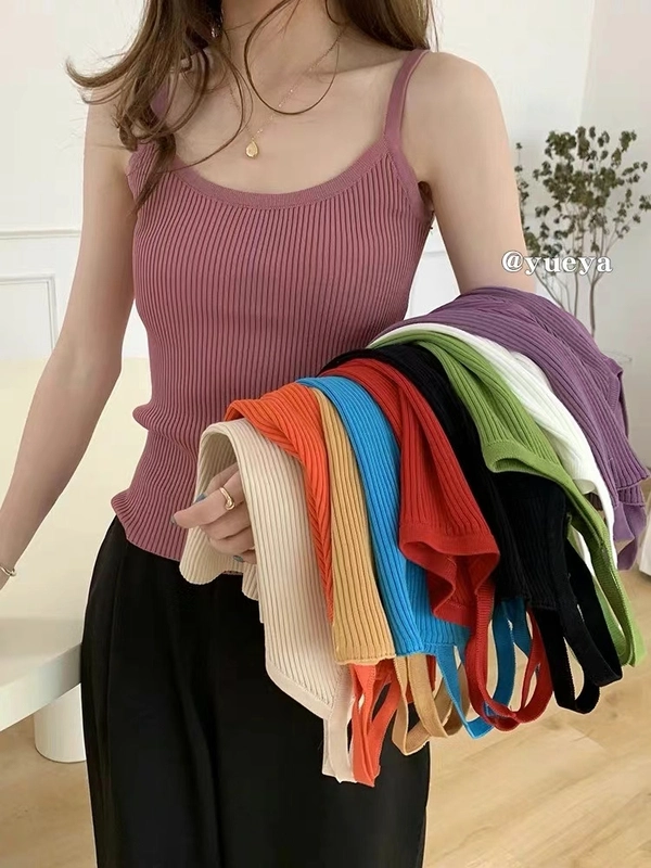 夏季小吊带背心女内搭打底衫宽松遮肚莫代尔针织无袖上衣
