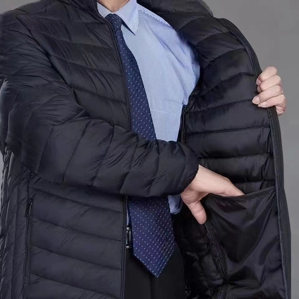 男士春秋冬季新款白鸭绒轻薄立领连帽休闲大码保暖外套