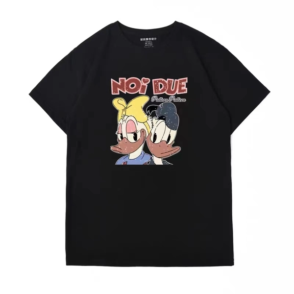 韩版夏季女装纯棉印花T恤短袖卡通百搭淑女上衣