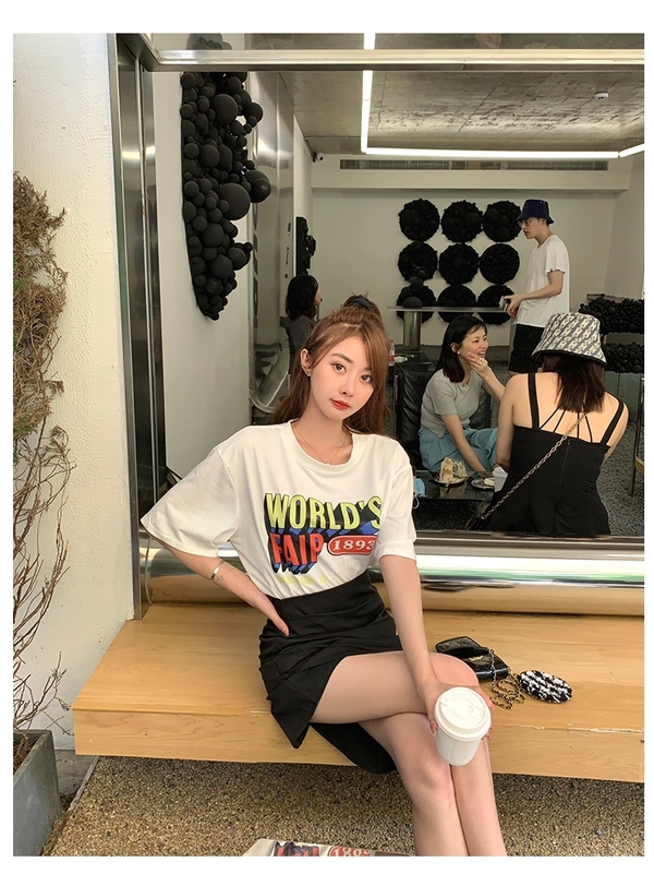 夏季女装100%纯棉印花T恤衫爆款短袖圆领打底上衣