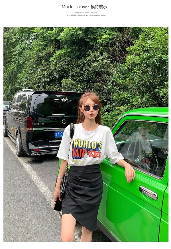 夏季女装100%纯棉印花T恤衫爆款短袖圆领打底上衣