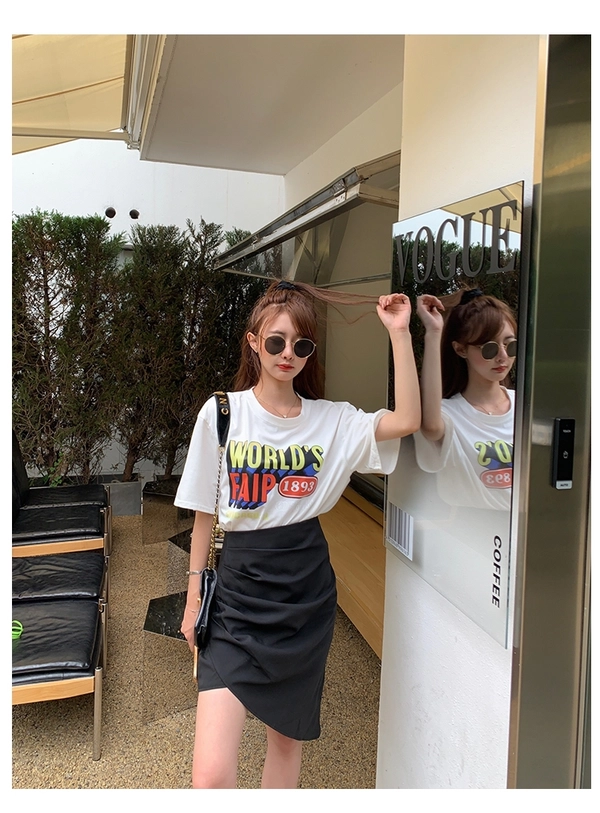 夏季女装100%纯棉印花T恤衫爆款短袖圆领打底上衣