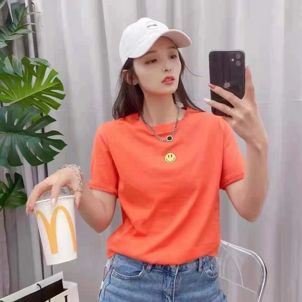 韩版女装刺绣短袖T恤衫夏季新款圆领上衣