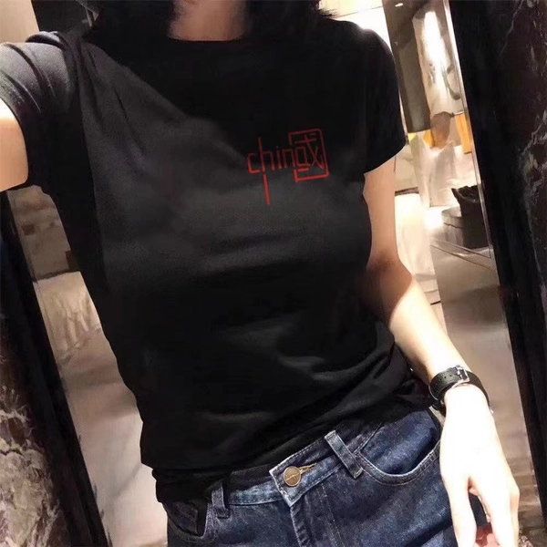 韩版女装刺绣短袖T恤衫夏季新款圆领上衣