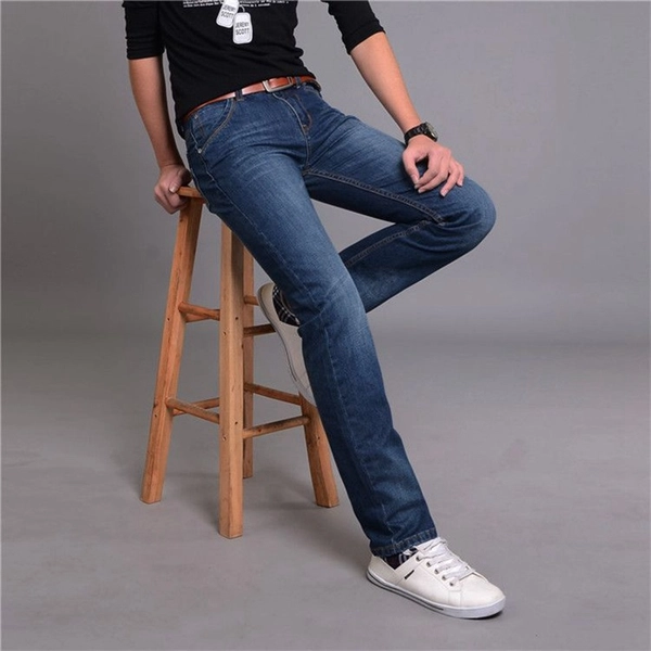 商务男士牛仔裤 简单休闲裤 宽松直筒长裤