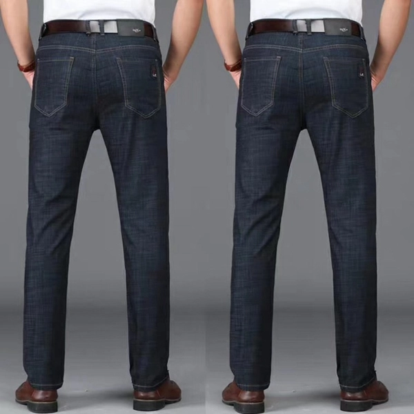 商务男士牛仔裤 简单休闲裤 宽松直筒长裤