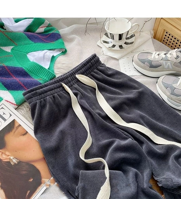 女装蛇骨纹奶油裤松紧腰垂感直筒显瘦休闲阔腿裤