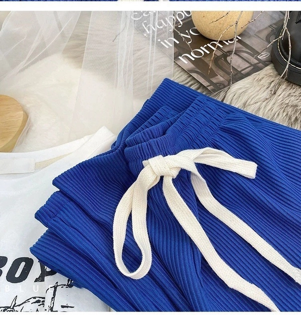 女装蛇骨纹奶油裤松紧腰垂感直筒显瘦休闲阔腿裤