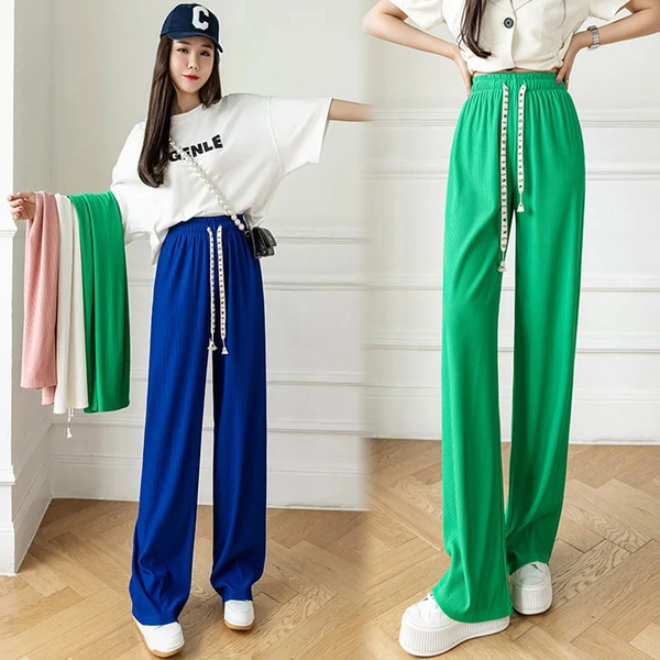 芊芊叶阔腿裤女款时尚休闲裤大码高腰直筒宽松拖地长裤