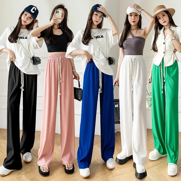 芊芊叶阔腿裤女款时尚休闲裤大码高腰直筒宽松拖地长裤