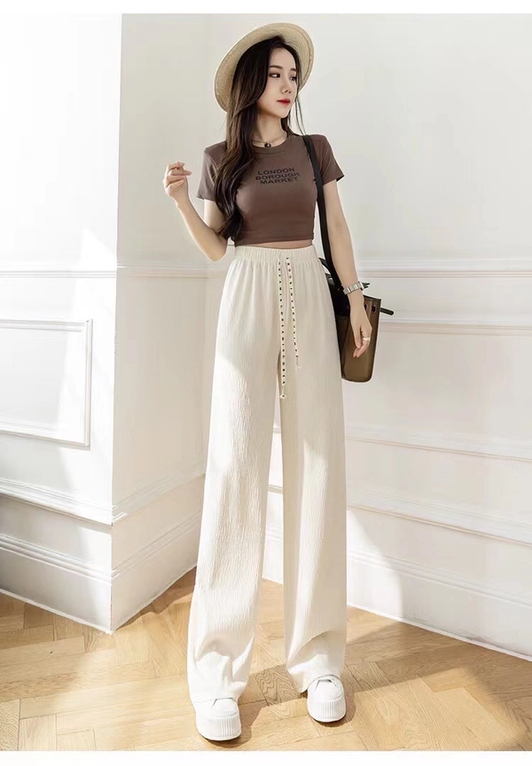 芊芊叶阔腿裤女款时尚休闲裤大码高腰直筒宽松拖地长裤