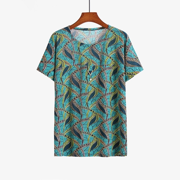 地摊货源大码中老年妈妈装夏装短袖美人条上衣奶奶衣服