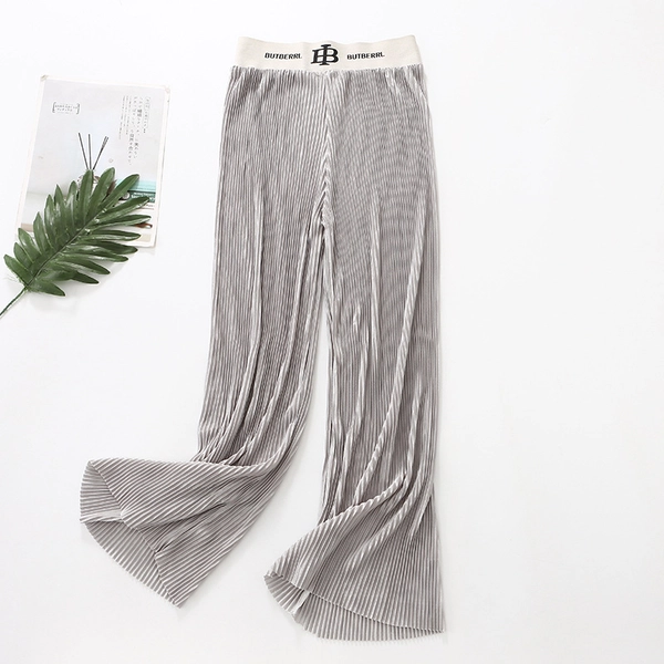 垂坠感百褶阔腿裤高腰宽松显瘦百搭休闲直筒拖地裤