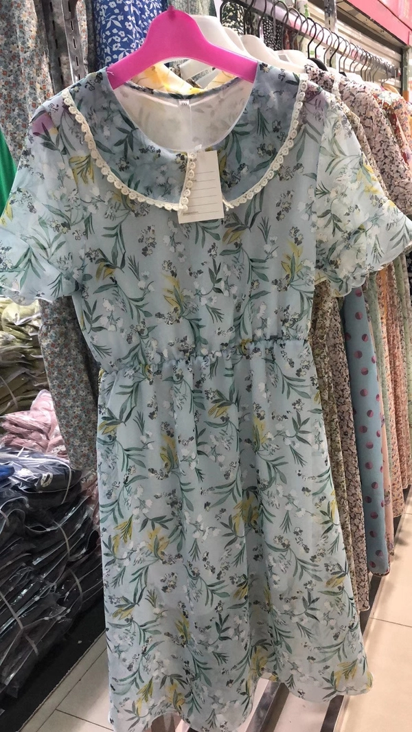 女装短袖碎花连衣裙夏季新款地摊直播款