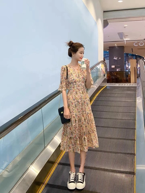 女装短袖碎花连衣裙夏季新款地摊直播款