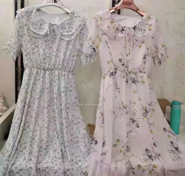 女装短袖碎花连衣裙夏季新款地摊直播款