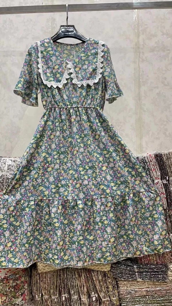 女装短袖碎花连衣裙夏季新款地摊直播款