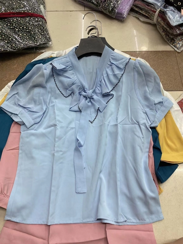 小香风短袖小衫夏季新款韩版百搭温柔风小个子短袖上衣