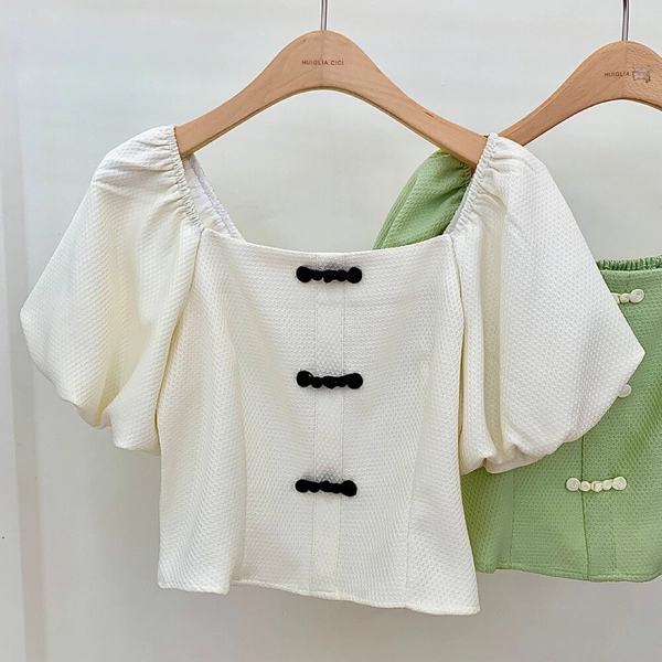 小香风短袖小衫夏季新款韩版百搭温柔风小个子短袖上衣
