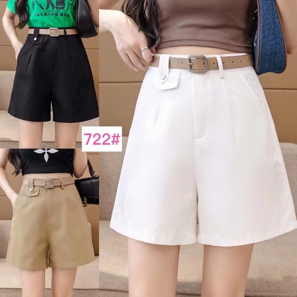 夏天休闲西装短裤新款薄款洗水棉高腰显瘦五分裤