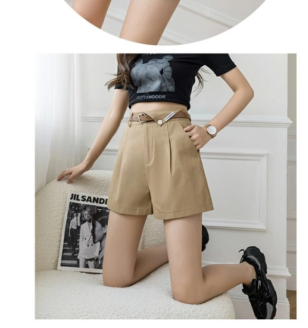 夏季薄款休闲短裤女装宽松洗水棉阔腿五分裤