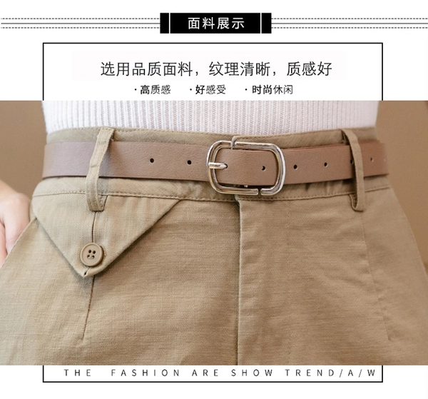 工装阔腿裤夏季女装新款洗水棉显瘦五分休闲裤百搭中裤