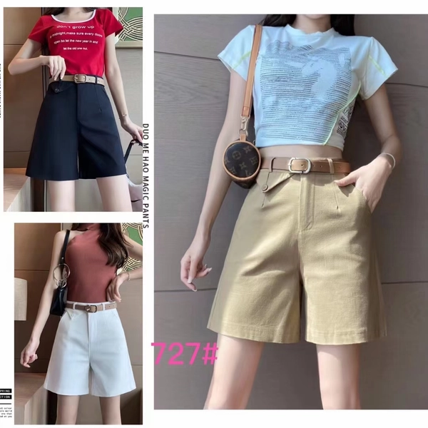 工装阔腿裤夏季女装新款洗水棉显瘦五分休闲裤百搭中裤