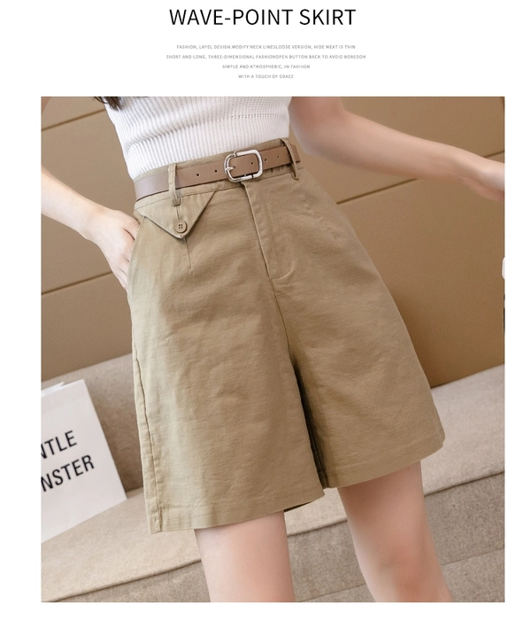 工装阔腿裤夏季女装新款洗水棉显瘦五分休闲裤百搭中裤