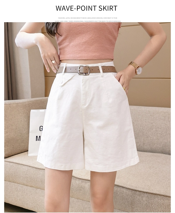 工装阔腿裤夏季女装新款洗水棉显瘦五分休闲裤百搭中裤