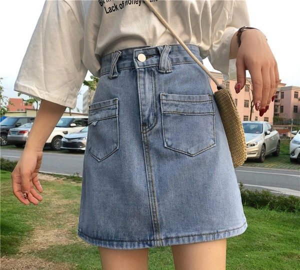 夏款女装牛仔短裙高腰显瘦女式外贸地摊货源批发