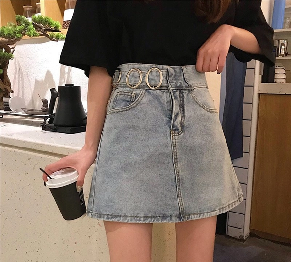 夏款女装牛仔短裙高腰显瘦女式外贸地摊货源批发