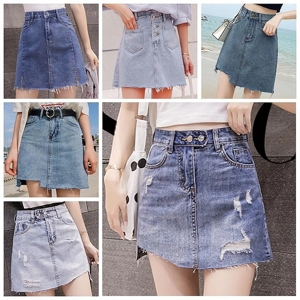 夏款女装牛仔短裙高腰显瘦女式外贸地摊货源批发