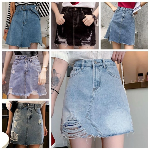 夏款女装牛仔短裙高腰显瘦女式外贸地摊货源批发