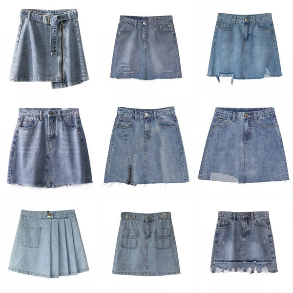夏款女装牛仔短裙高腰显瘦女式外贸地摊货源批发